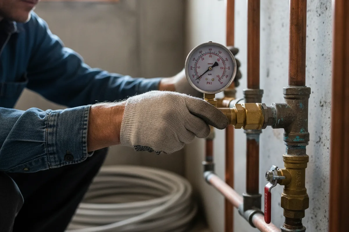 Pressure testing a repaired line during Water Line Repair in Cedarhurst